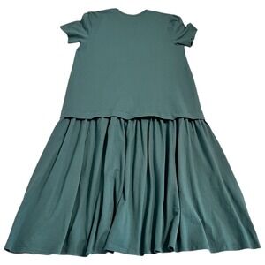 Free People Herron Drop Waist Maxi Dress Small Cotton Tiered Boho Green‎